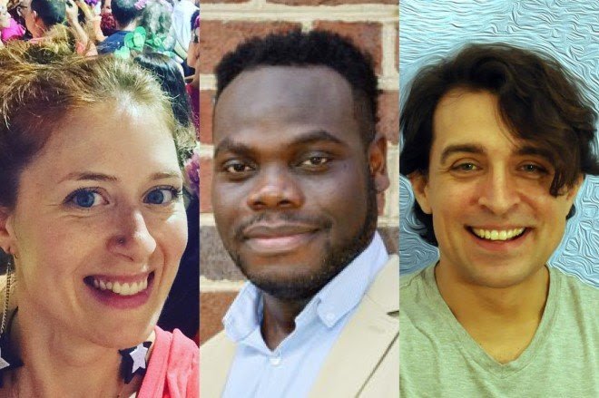 Kate Spanos, Sinclair Ogaga Emoghene, and Pablo Regis