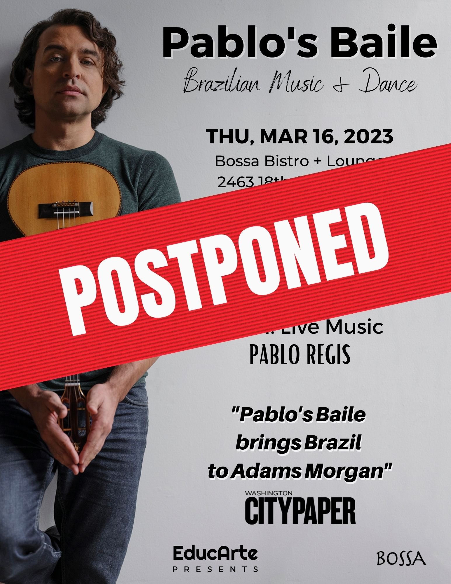 POSTPONED Pablo's Baile 3.16.23